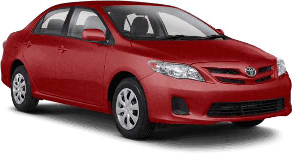 Red Toyota Corolla Sedan Profile View PNG Image