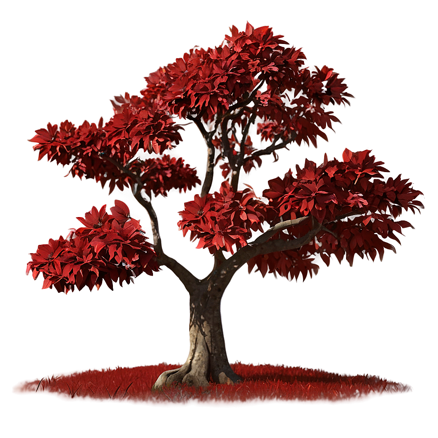 Red Tree In Countryside Png 94 PNG Image