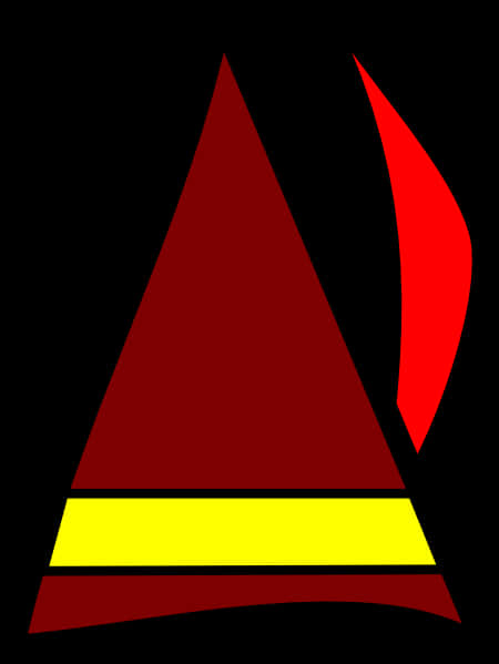 Red Triangle Hat Graphic PNG Image