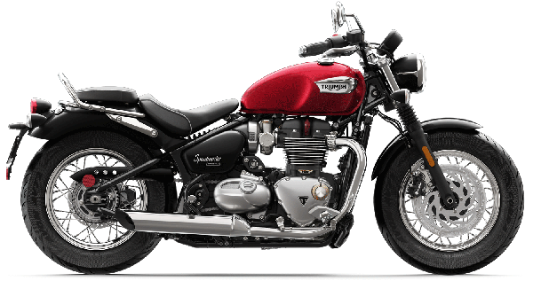 Red Triumph Motorcycle Profile PNG Image