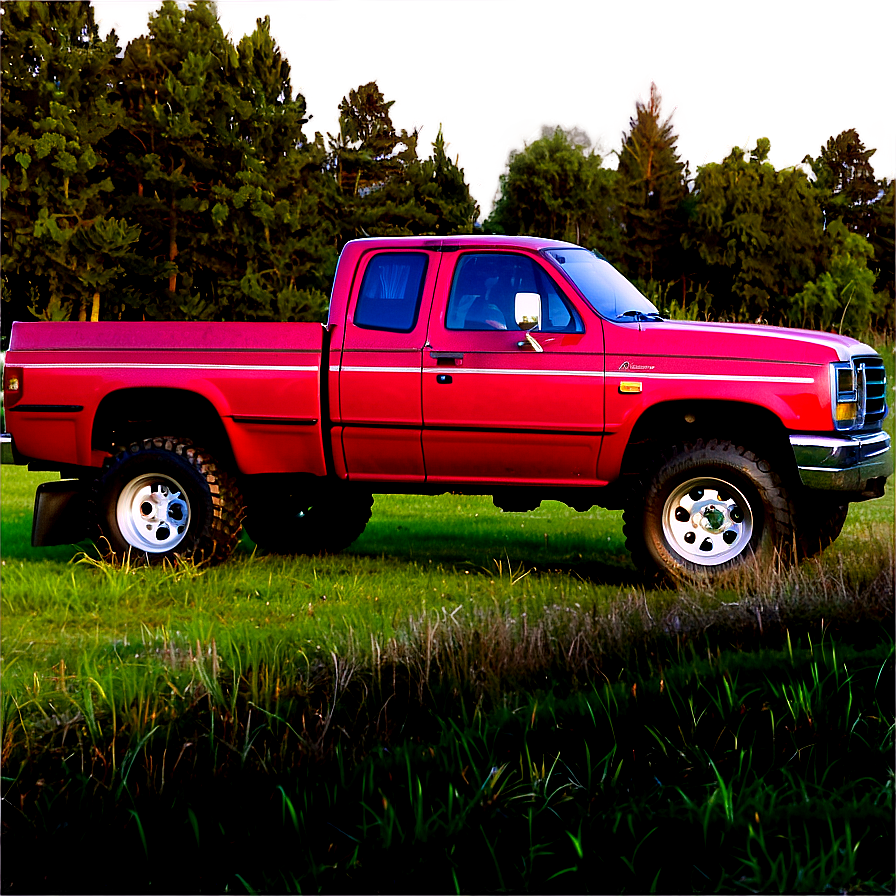 Red Truck In Field Png Gof26 PNG Image