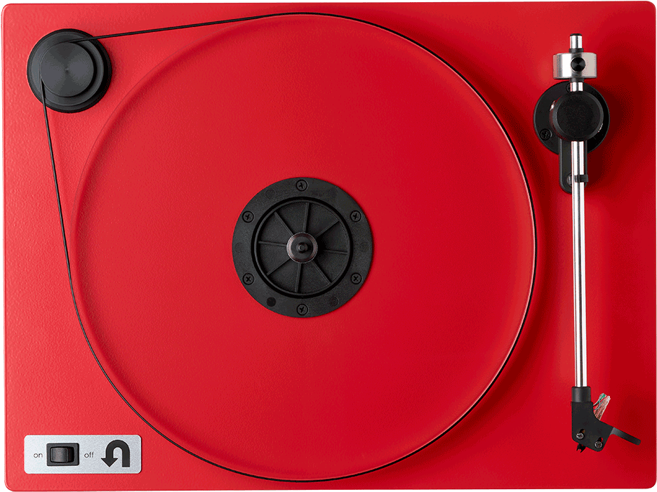 Red Turntable Top View PNG Image