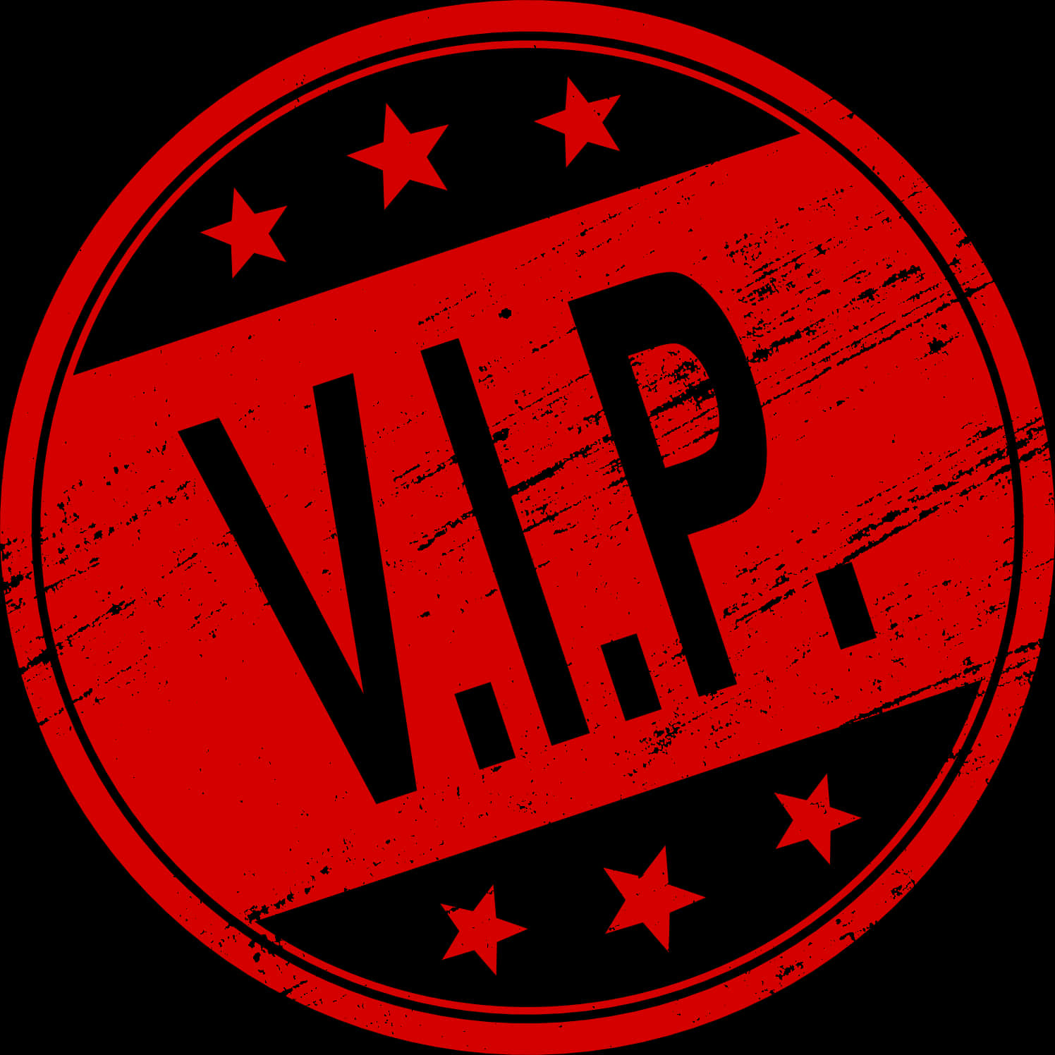 Red V I P Stamp Graphic PNG Image