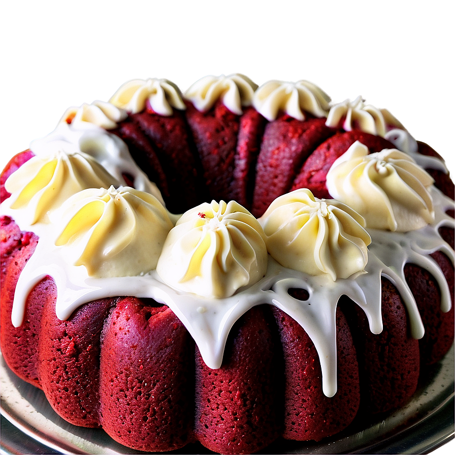 Red Velvet Bundt Cake Png Fdv PNG Image