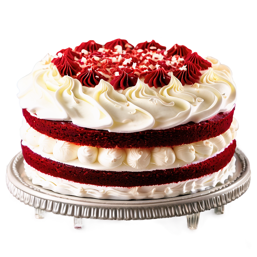 Red Velvet Cake With Meringue Icing Png Gwo86 PNG Image