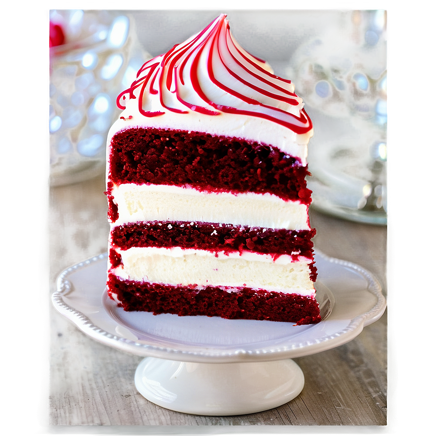 Red Velvet Cake With Meringue Icing Png Pql99 PNG Image