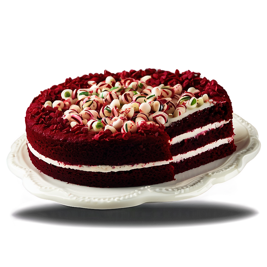 Red Velvet Cake With Peppermint Crunch Png Ucq PNG Image