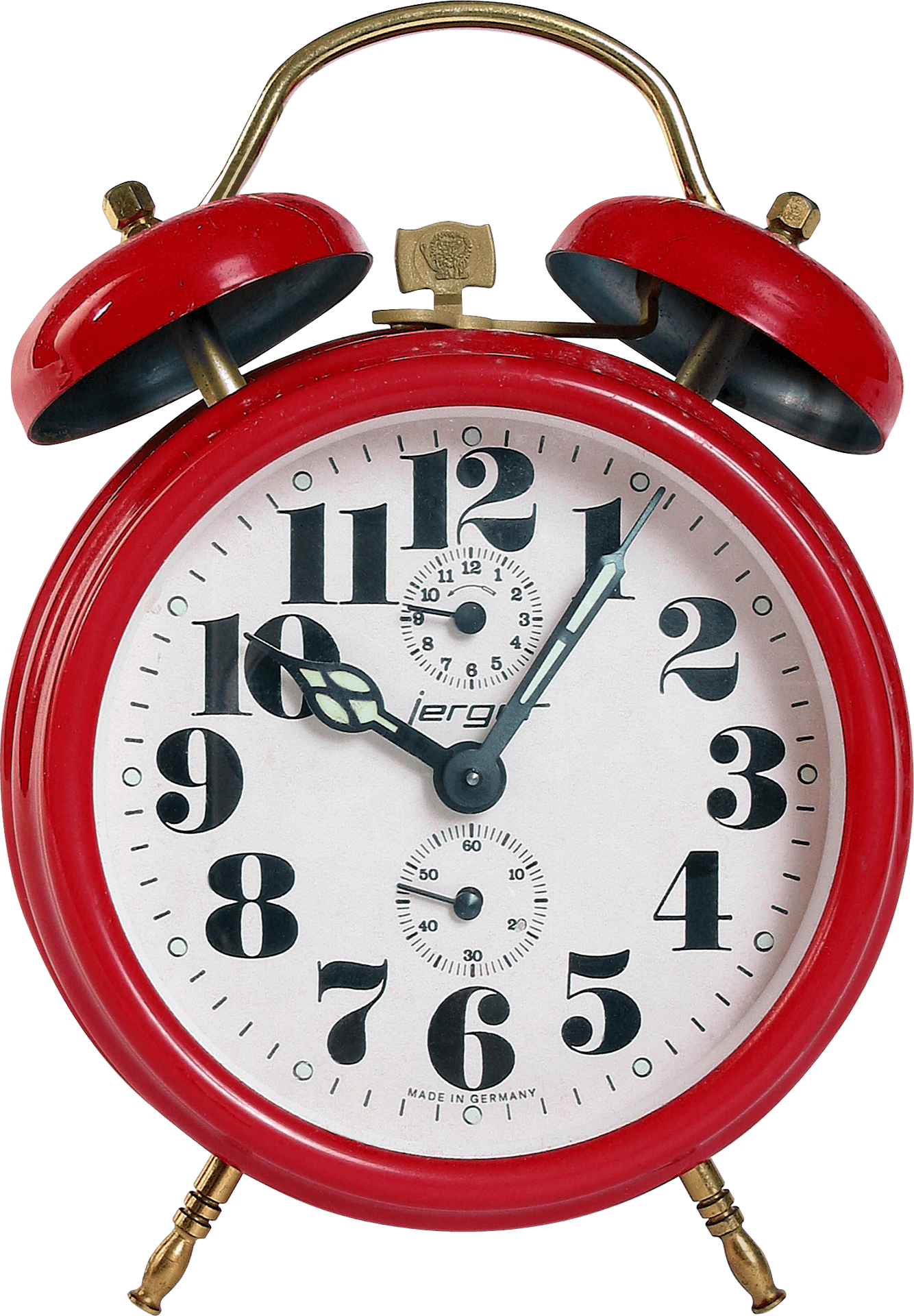 Red Vintage Alarm Clock PNG Image