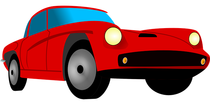 Red Vintage Car Illustration PNG Image