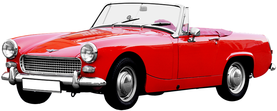 Red Vintage Convertible Sports Car PNG Image