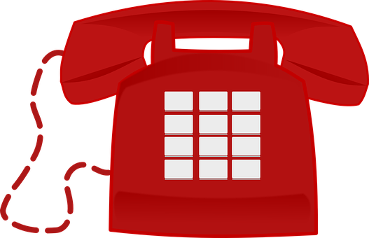 Red Vintage Telephone Graphic PNG Image