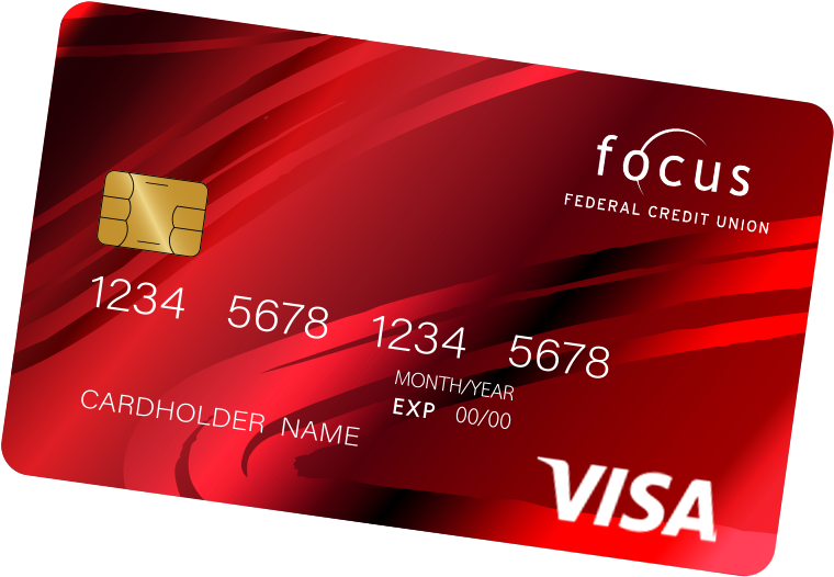 Red Visa Credit Card Mockup PNG Image