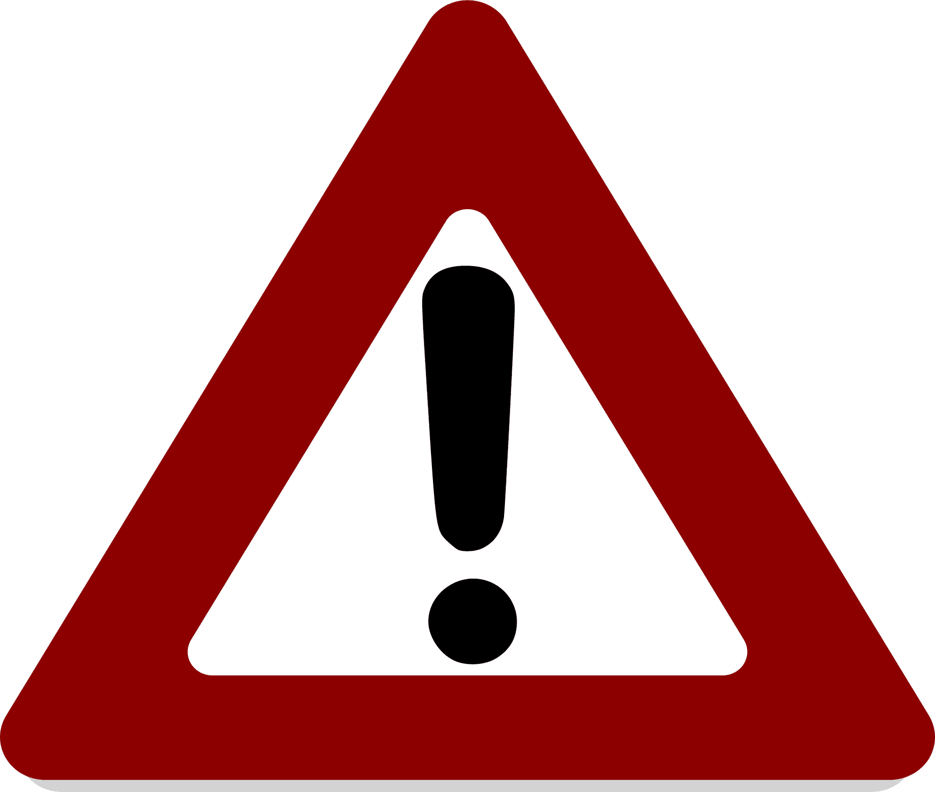 Red Warning Sign Exclamation Point PNG Image