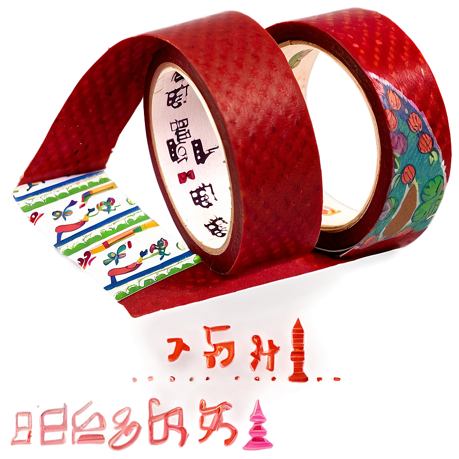 Red Washi Tape Png 06132024 PNG Image