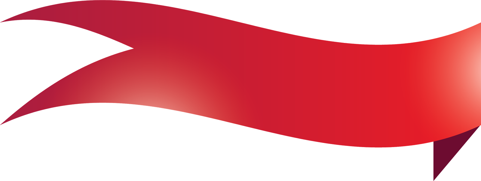 Red Wavy Banner Graphic PNG Image