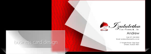 Red White Abstract Business Card Design PNG Image