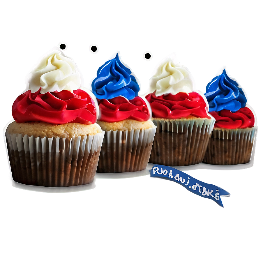 Red, White, And Blue Cupcakes Png Fry PNG Image