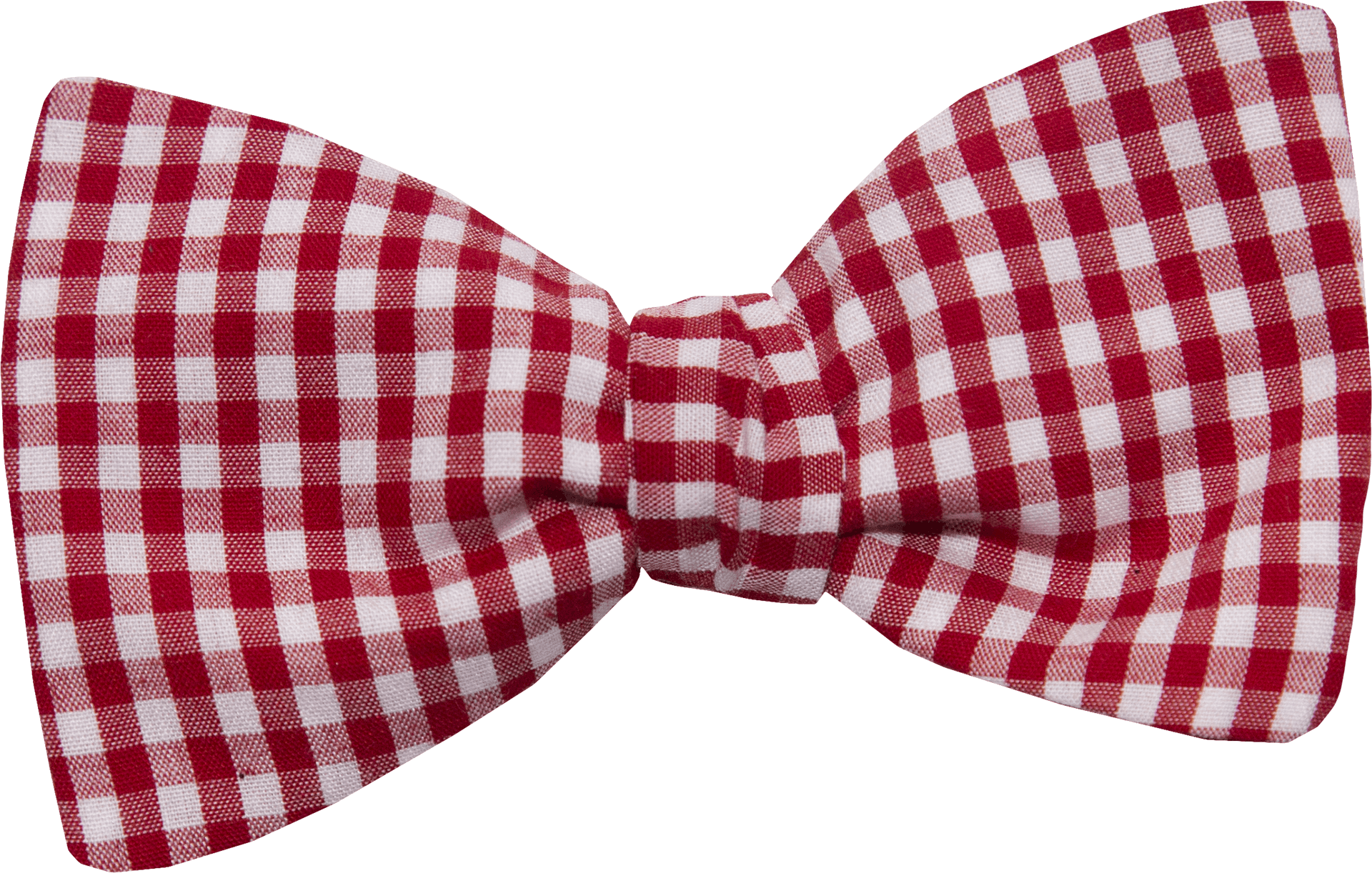 Red White Gingham Bow Tie PNG Image