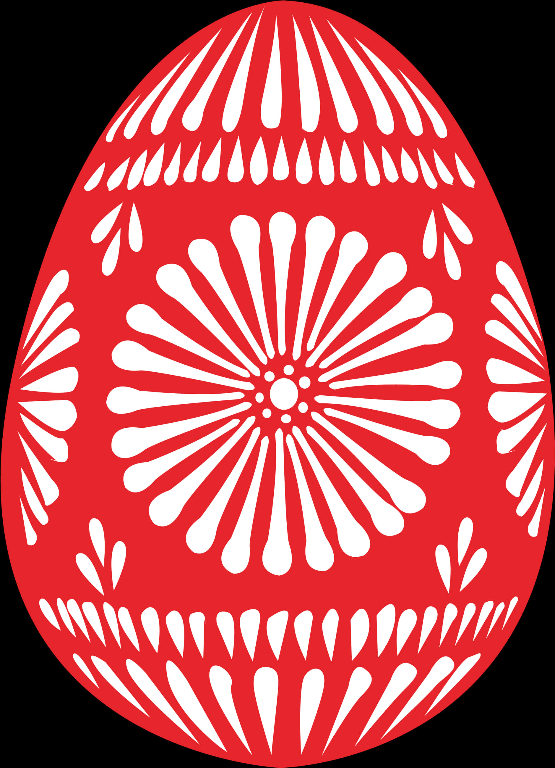 Red White Patterned Easter Egg PNG Image