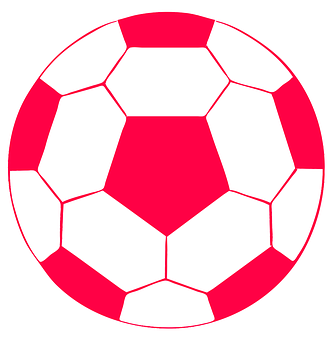 Red White Soccer Ball Illustration PNG Image