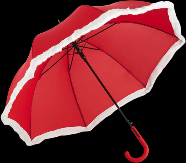 Red White Trimmed Umbrella PNG Image