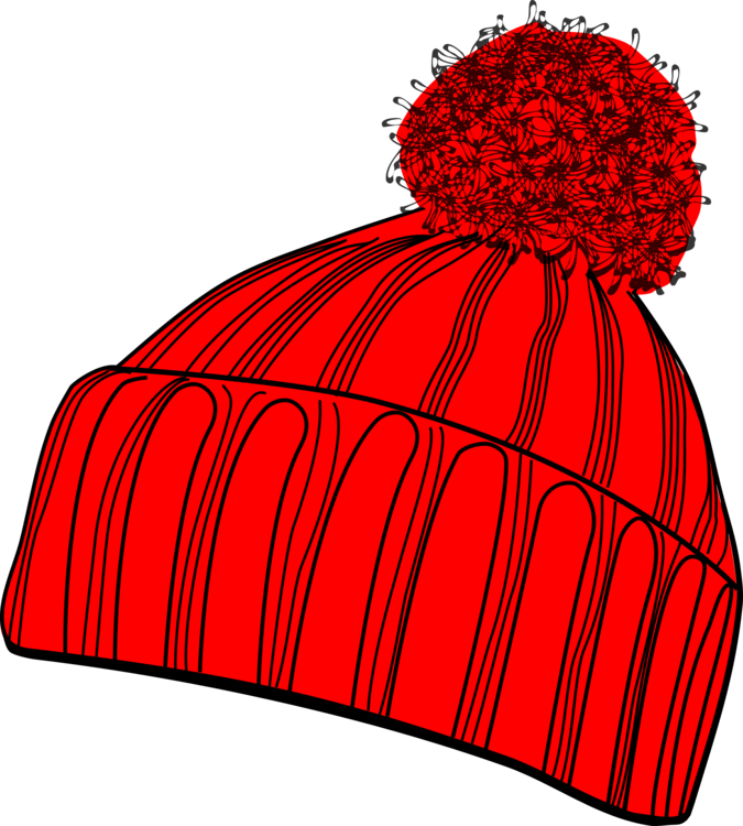 Red Winter Beanie Illustration PNG Image