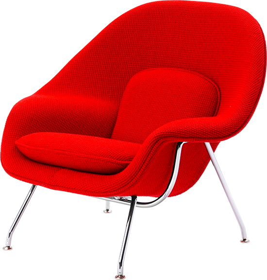 Red Womb Chair Design PNG Image