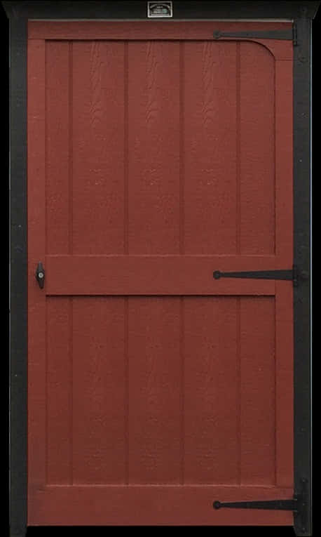 Red Wooden Door Black Frame PNG Image