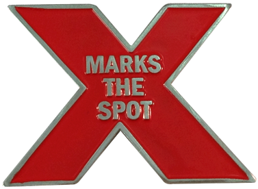 Red X Marks The Spot Pin PNG Image