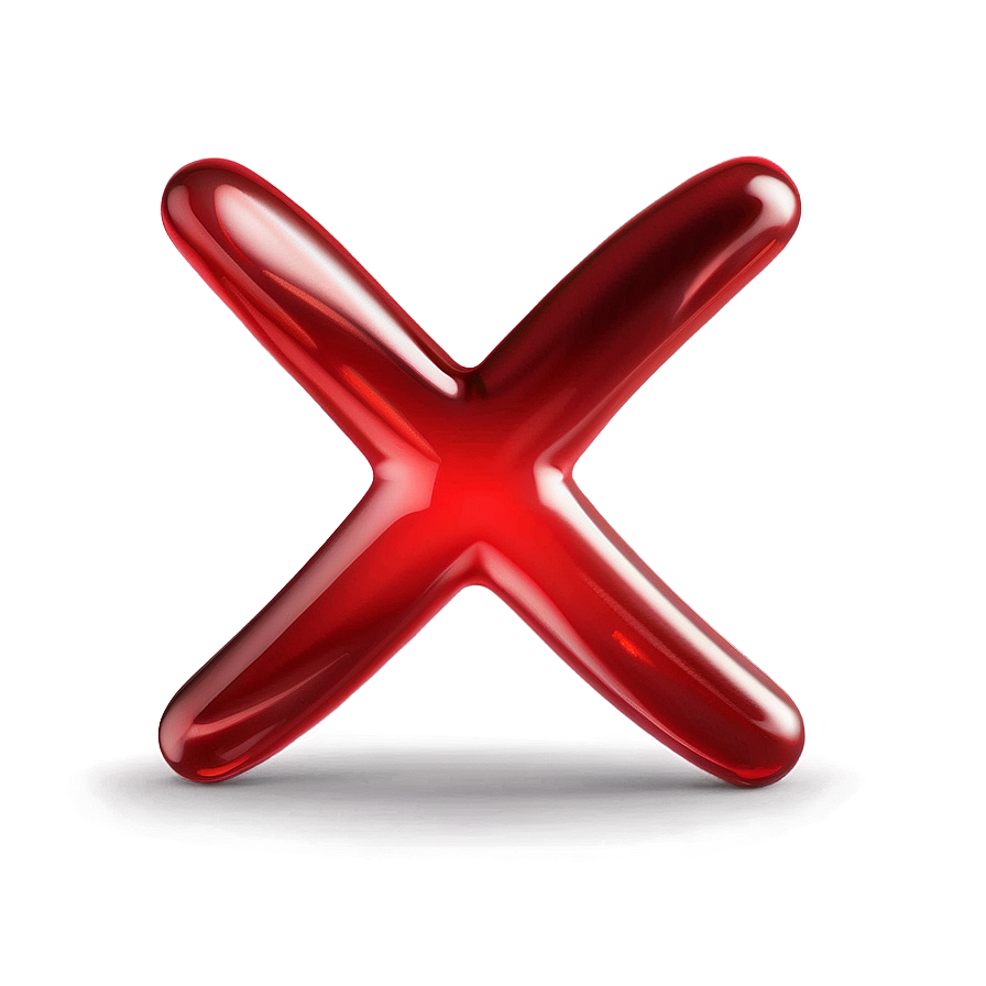 Red X With Gloss Effect Png Hfj94 PNG Image