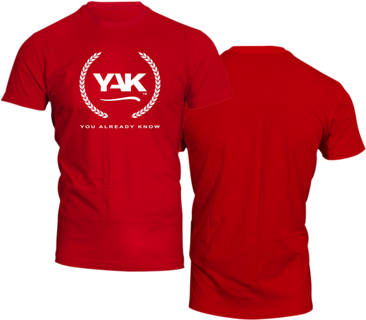 Red Y A K Branded T Shirt PNG Image