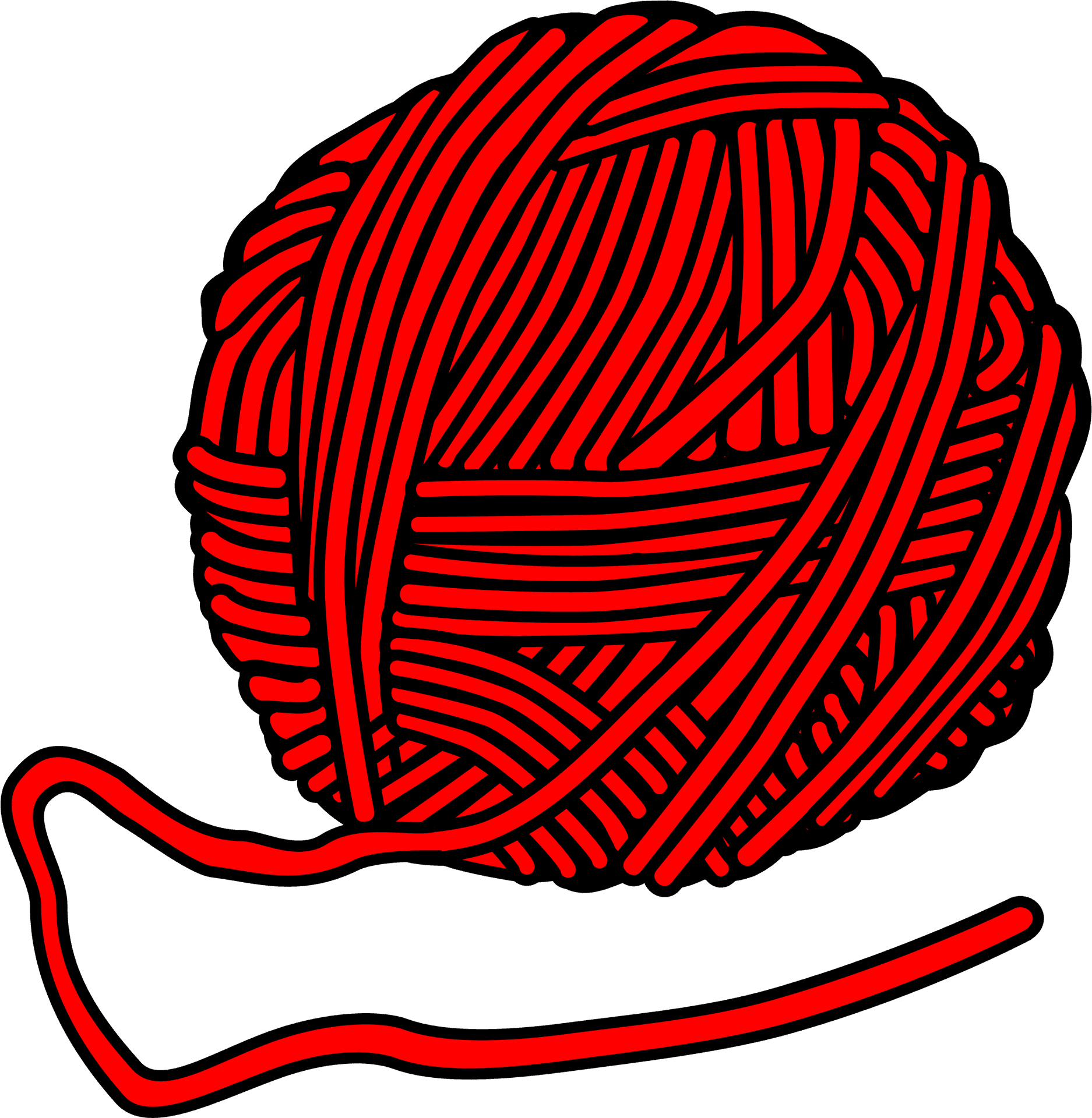 Red Yarn Ball Illustration PNG Image