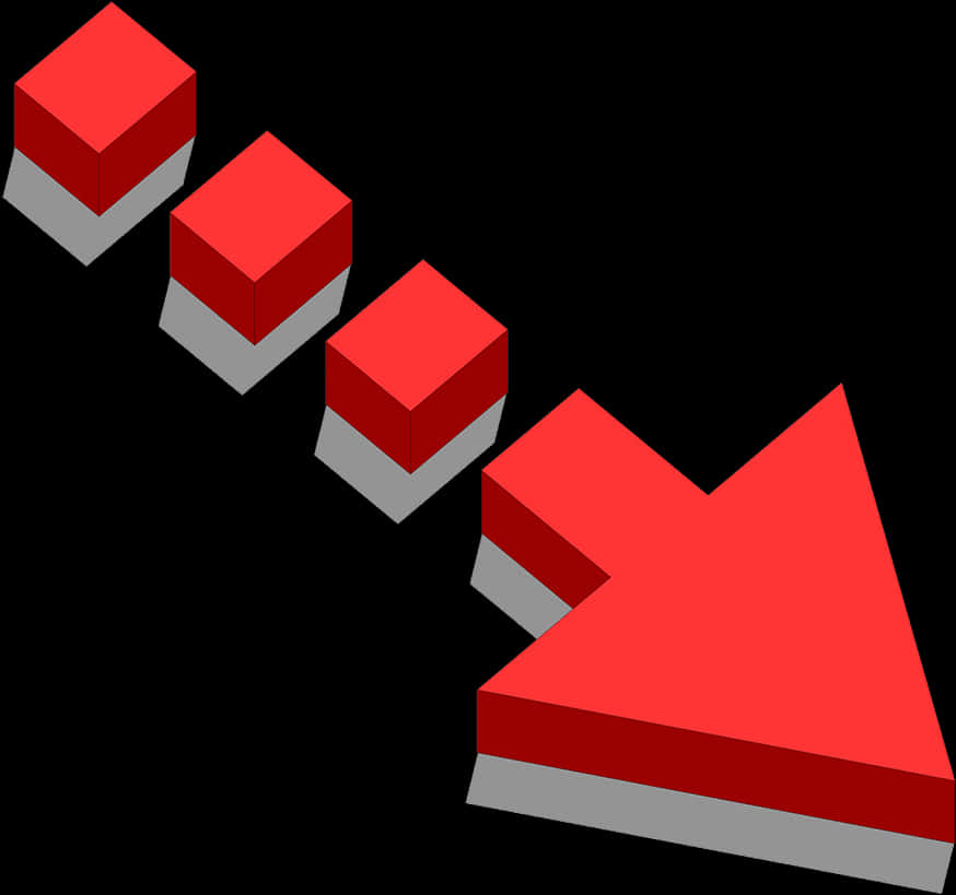 Red3 D Arrows Progression PNG Image