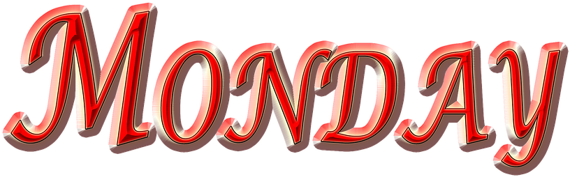 Red3 D Monday Text PNG Image