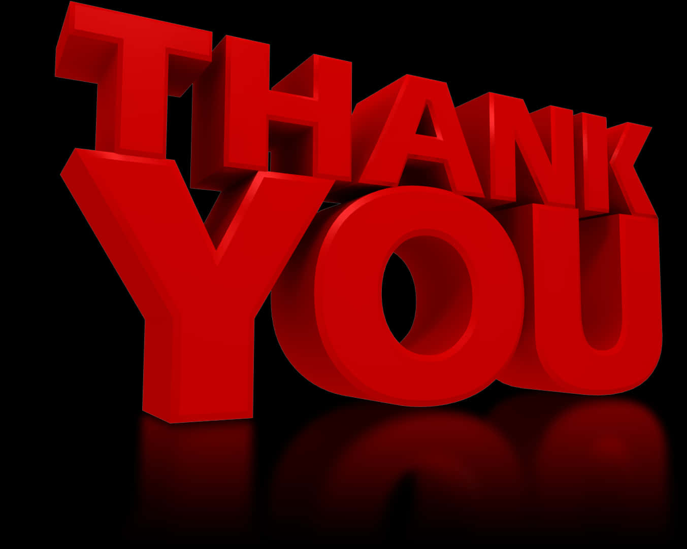 Red3 D Thank You Text PNG Image