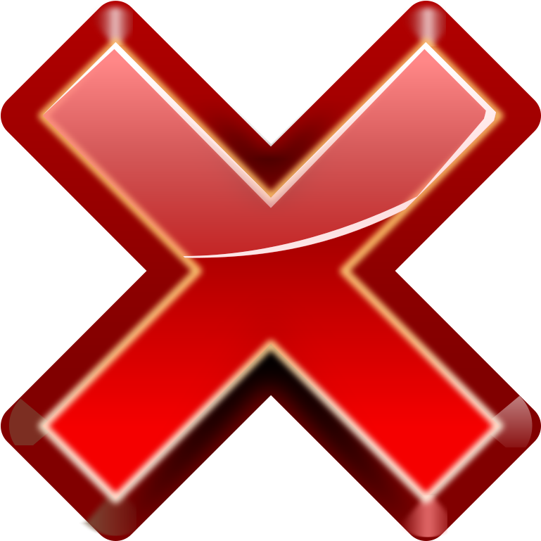 Red3 D Wrong Cross Icon PNG Image