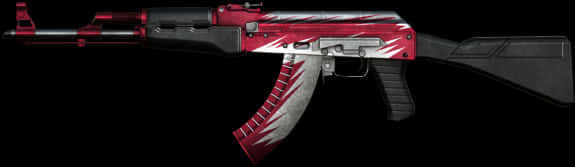 Redand Black A K47 Firearm PNG Image