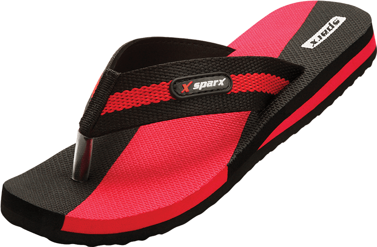 Redand Black Flip Flop Sandal PNG Image