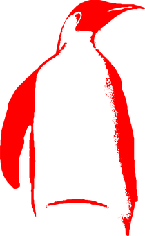 Redand Black Penguin Silhouette PNG Image