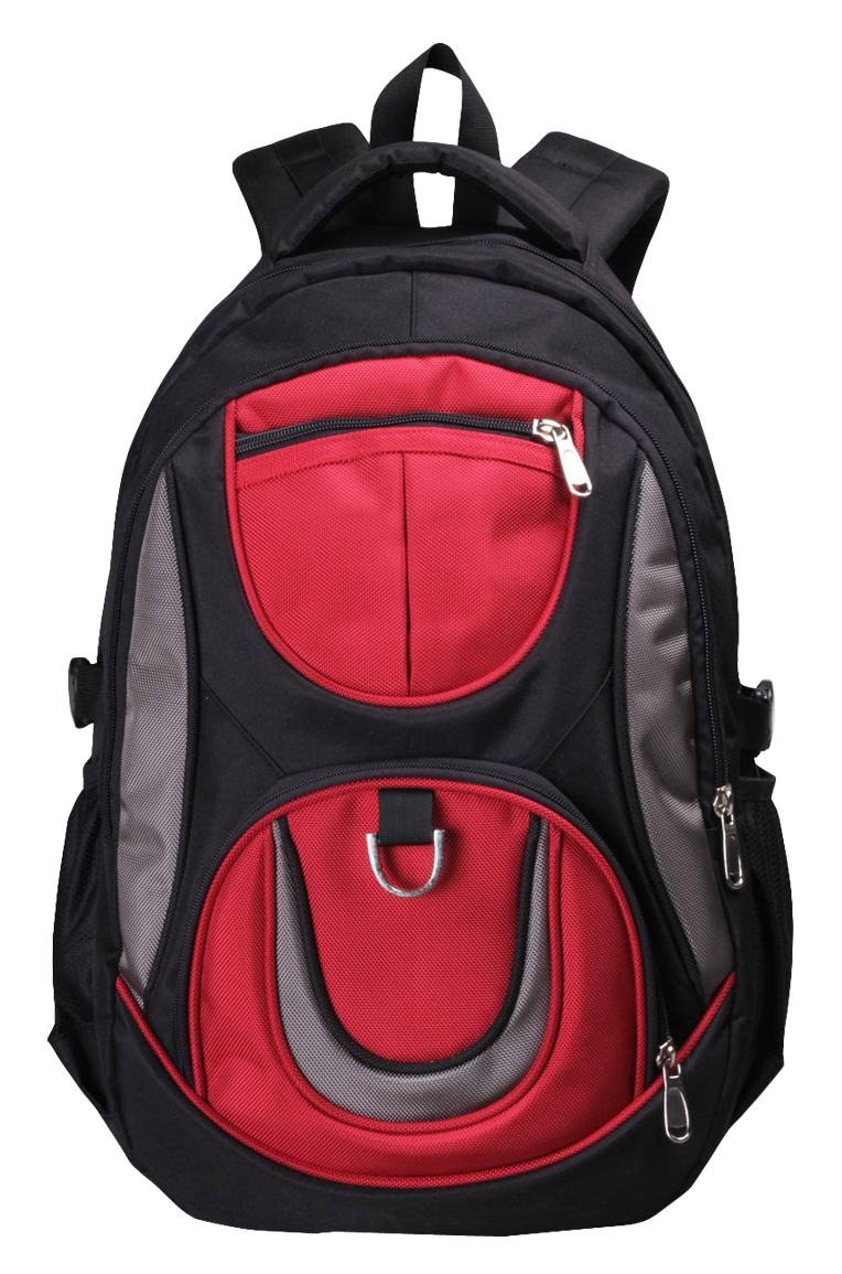 Redand Black School Backpack PNG Image