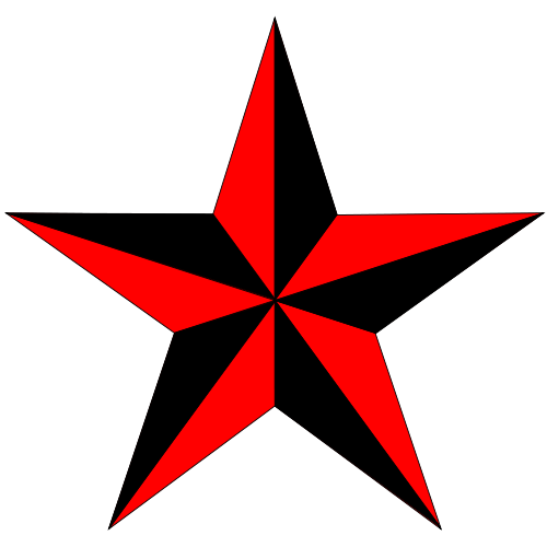 Redand Black Star Graphic PNG Image