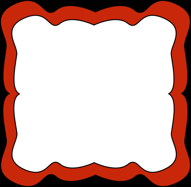 Redand Black Wavy Border Frame PNG Image