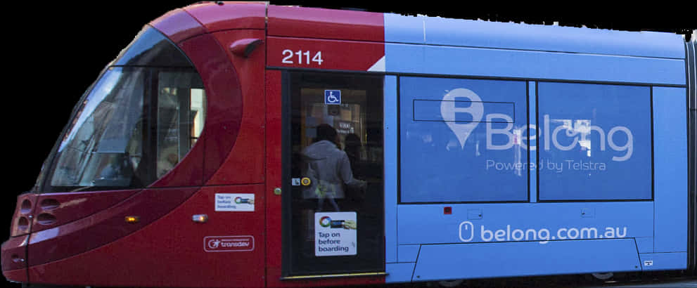 Redand Blue Tram2114 PNG Image