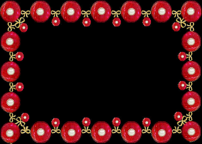 Redand Gold Jeweled Frame PNG Image