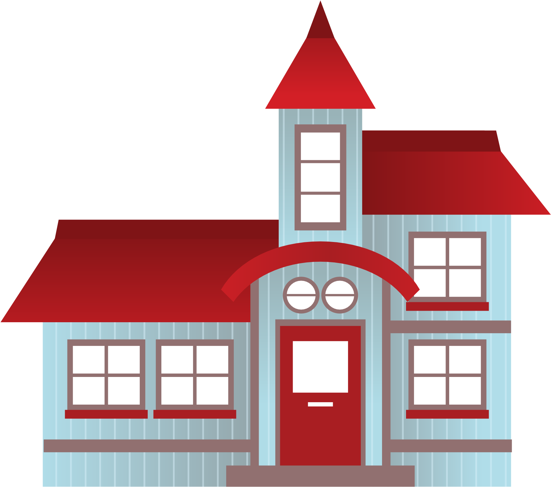 Redand Gray Vector House PNG Image