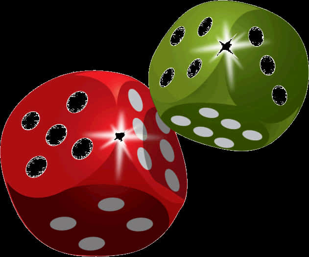 Redand Green Dice Illustration PNG Image