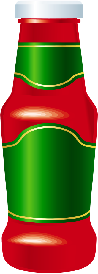 Redand Green Ketchup Bottle Vector PNG Image