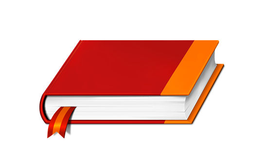 Redand Orange Closed Book Graphic PNG Image