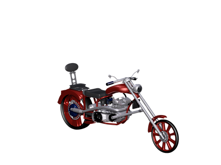 Redand Silver Motorcycle3 D Model PNG Image
