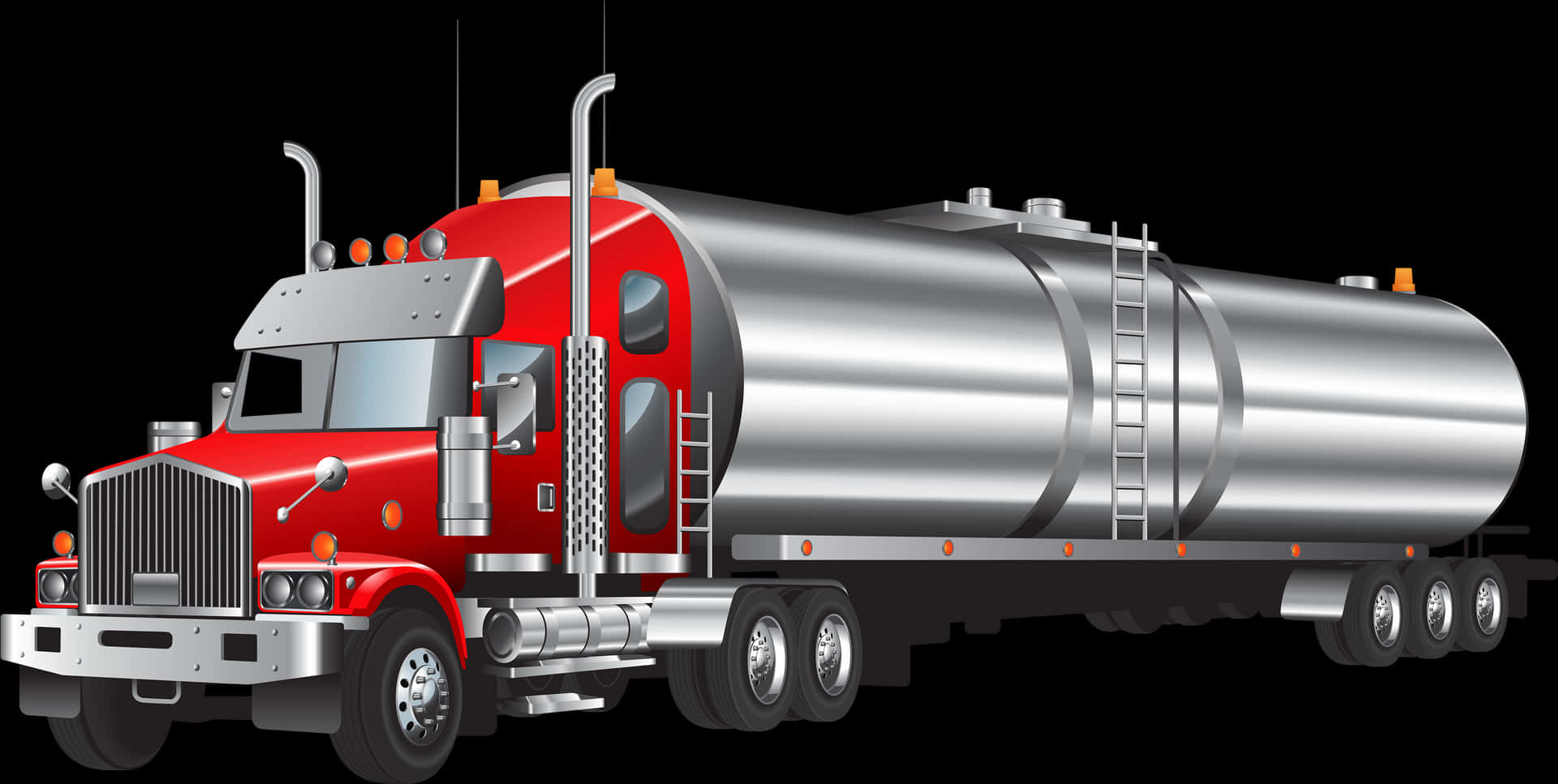 Redand Silver Tanker Truck PNG Image